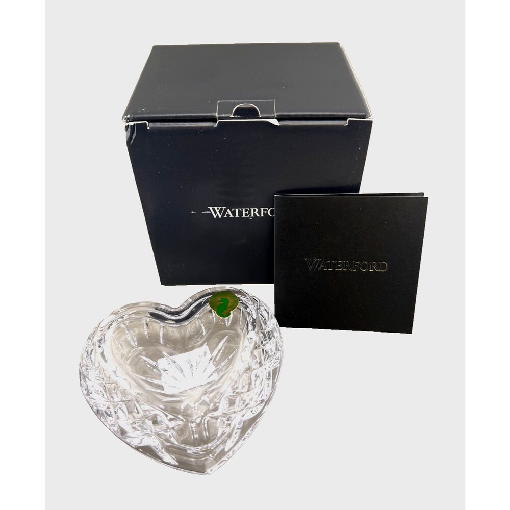NIB WATERFORD Crystal Giftology Heart Box Trinket Jewelry Dish Wedding Love Gift